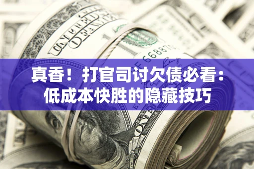 济南真香！打官司讨欠债必看：低成本快胜的隐藏技巧