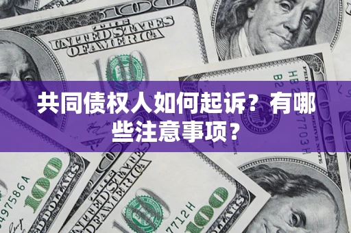 济南共同债权人如何起诉？有哪些注意事项？